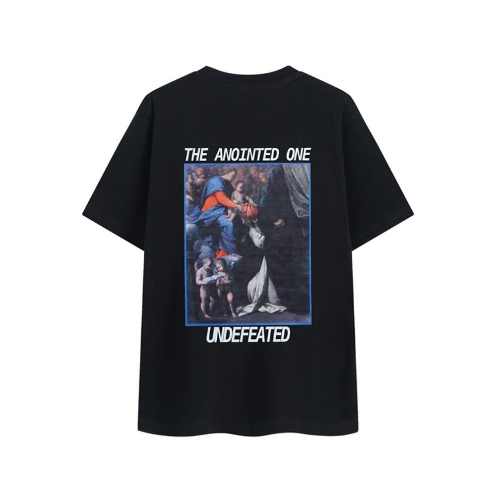 Undefeated Black Letter Pattern T-Shirt